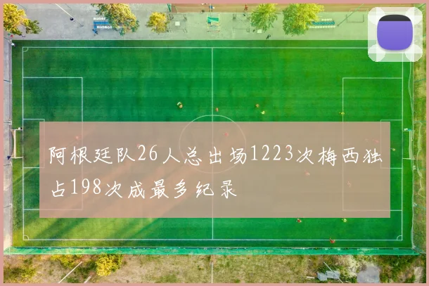 阿根廷队26人总出场1223次梅西独占198次成最多纪录